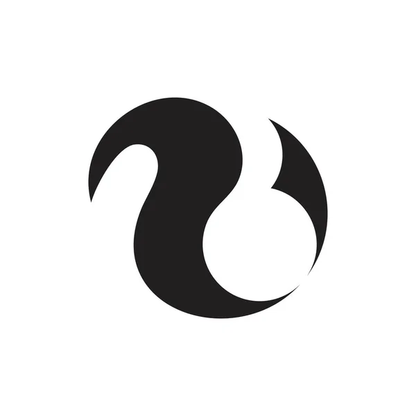 抽象文字 b シンプルカーブ ロゴ ベクトル — ストックベクタ