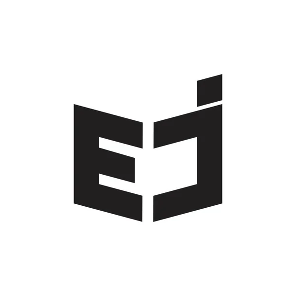 Abstracte brieven EJ eenvoudige geometrische logo vector — Stockvector
