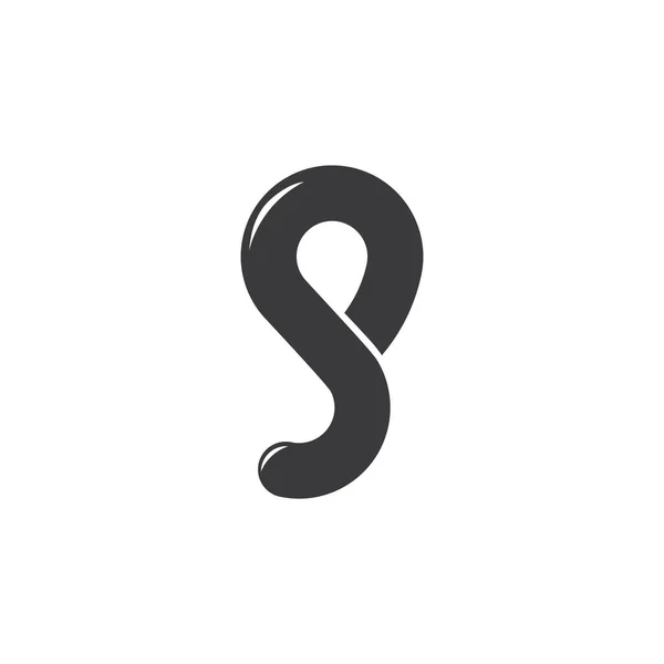 Абстрактная буква s p кривые петли дизайн логотипа вектор — стоковый вектор