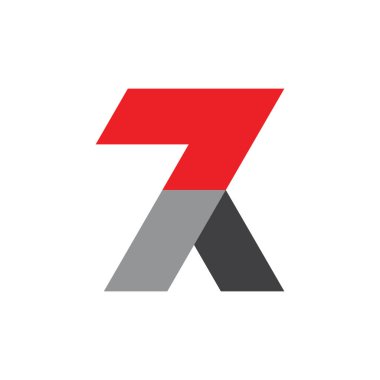 sayı yedi ok basit logo vektör