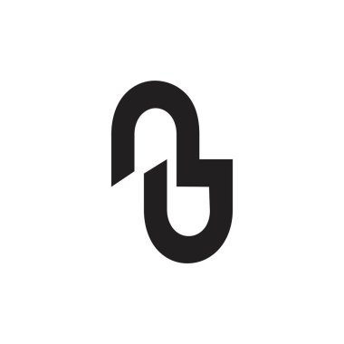 soyut harf nu basit geometrik çizgi logo vektör