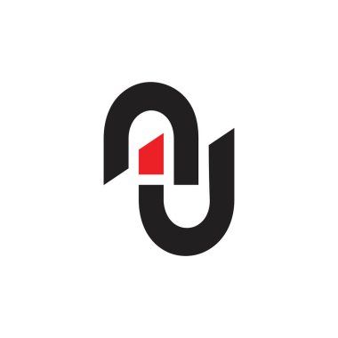 harfler nj basit geometrik logo vektör