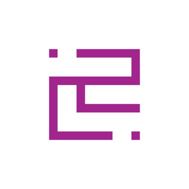 harfler c2 basit geometrik çizgi logo vektör