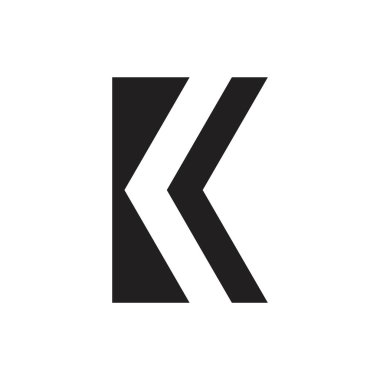 mektup k basit geometrik ok logo vektör