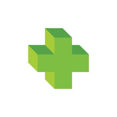 3D degrade artı tıbbi logo dekorasyon vektör