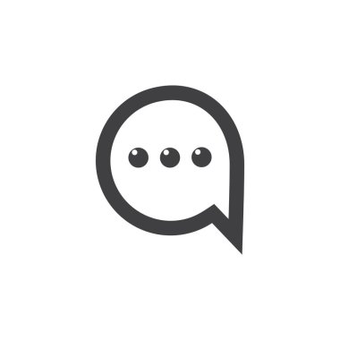 soyut sevimli kabarcık konuşmak logo vektör