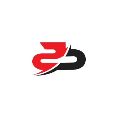 harfler 2b swoosh dilim tasarım geometrik logo vektör