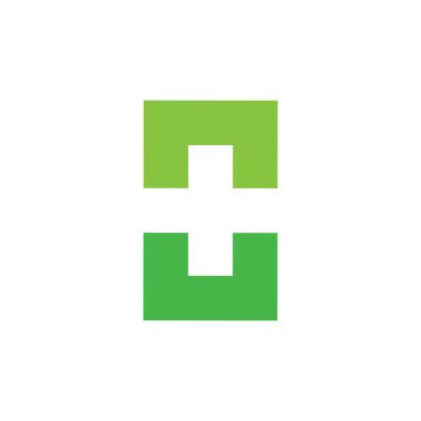 basit kare geometrik artı tıbbi logo vektör