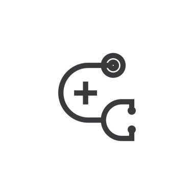 mektup c stetoskop tıbbi logo vektör
