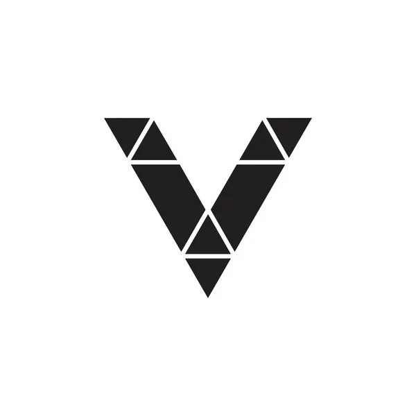 文字 v 単純な三角形モザイク ロゴ ベクトル — ストックベクタ