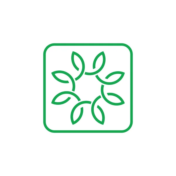Вектор логотипа круга спиральных листьев петли — стоковый вектор