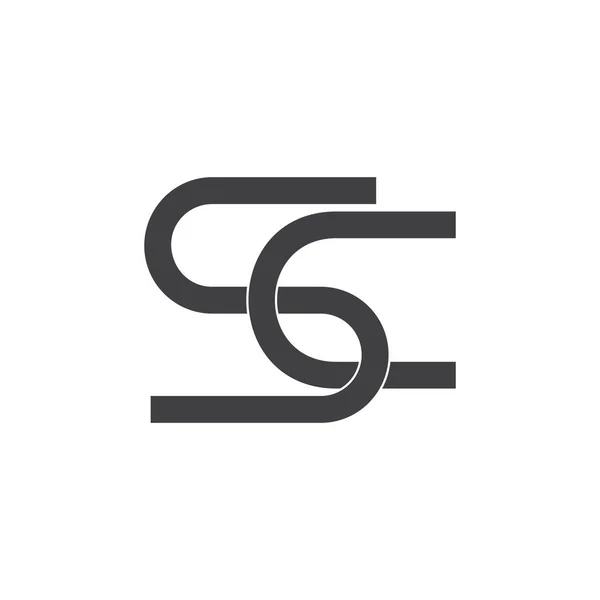 Letras sc simple línea geométrica logo vector — Vector de stock