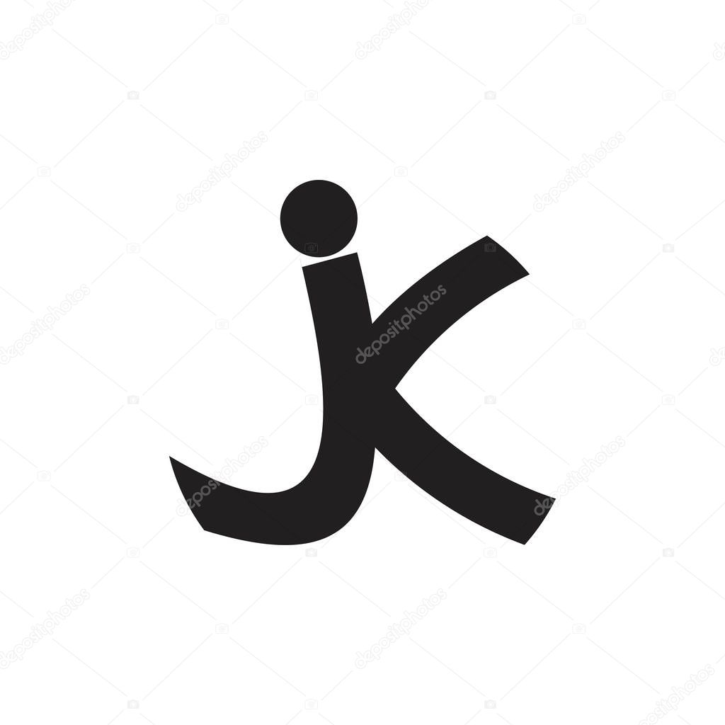 Letter jk simple linked logo vector