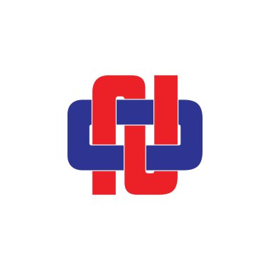 harfler n o bağlantılı çakışan logo vektörü