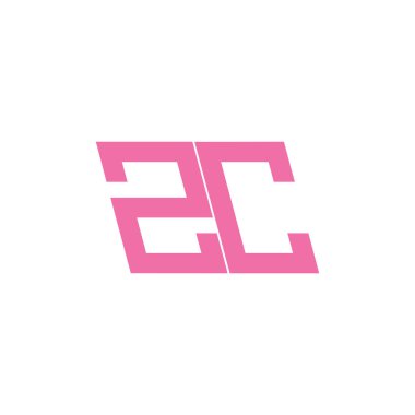 mektup 2c geometrik çizgi basit logo vektör