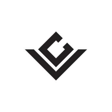 mektup vc basit geometrik çizgi logo vektör
