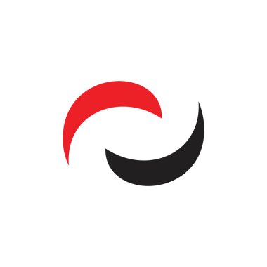 iki eğri basit hareket daire geometrik logo vektör