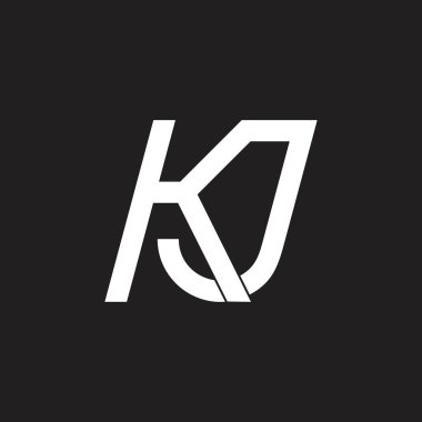 harfler kj basit bağlantılı geometrik logo vektör