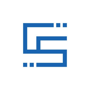 soyut harfler cs noktaların geometrik çizgi logo vektör