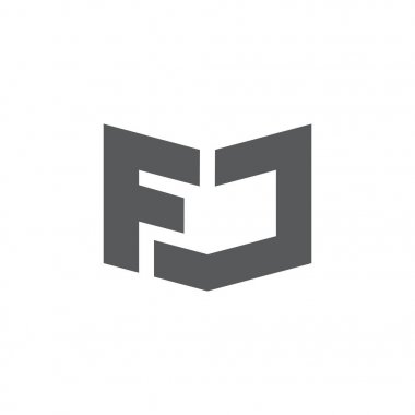 soyut harfler fm basit geometrik logo vektör