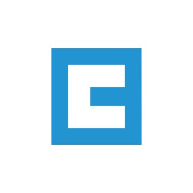 harf c basit kare logo vektör