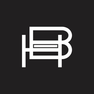 harfler hb basit geometrik logo vektör