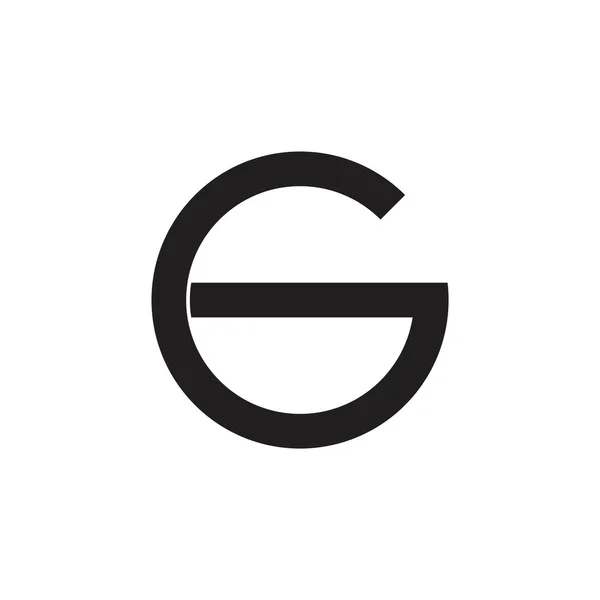 Letra g círculo geométrico linha simples logotipo vetor — Vetor de Stock