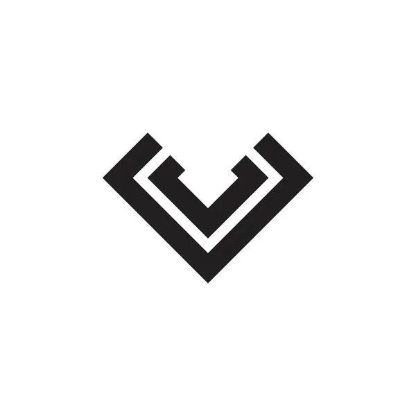 Letter v простой вектор логотипа геометрической линии — стоковый вектор