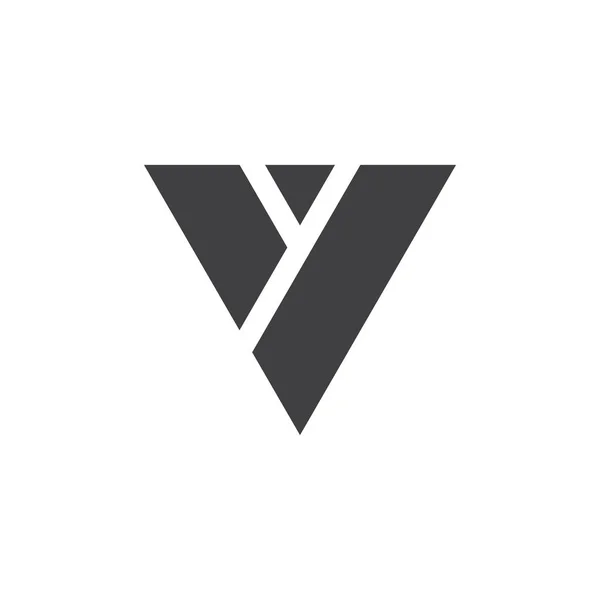 Letra v triângulo geométrico simples logotipo vetor —  Vetores de Stock