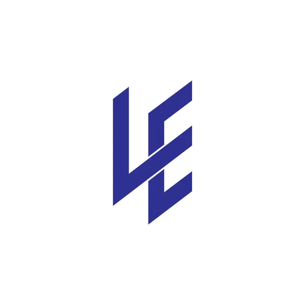 Carta abstracta le simple logotipo de línea geométrica vinculada — Archivo Imágenes Vectoriales