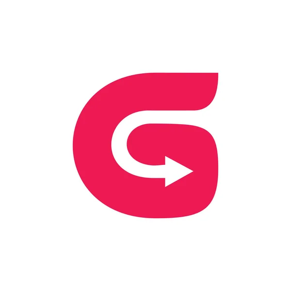 Літера g простих кривих стрілка логотип вектор — стоковий вектор