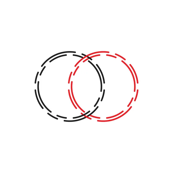 Rayas vinculadas círculo objeto simple logo vector — Archivo Imágenes Vectoriales