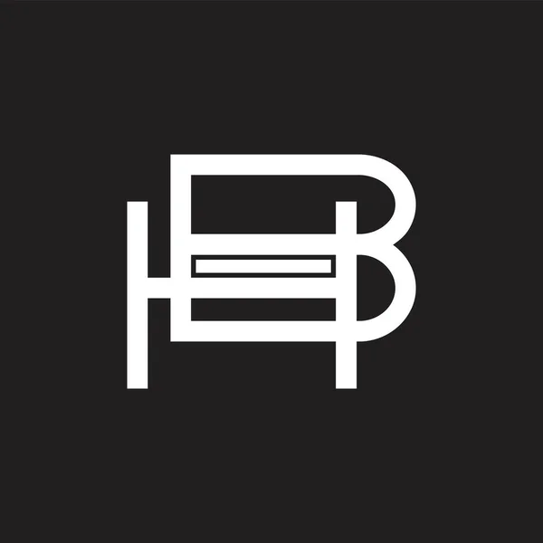 Brieven hb eenvoudige geometrische logo vector — Stockvector