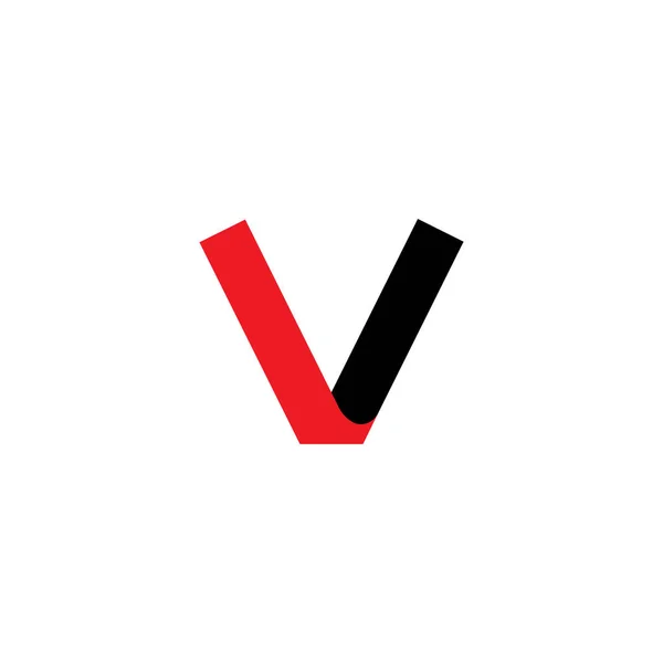 Buchstabe v einfache Schleife 3d flacher Logo-Vektor — Stockvektor