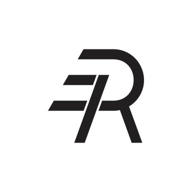 r harfi geometrik çizgi hareket logosu vektörü