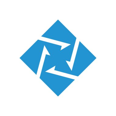 daire ok kare döndürme logo vektörü