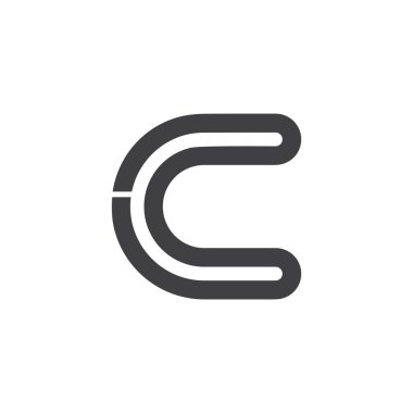 c harfinin vektörü basit doğrusal logo