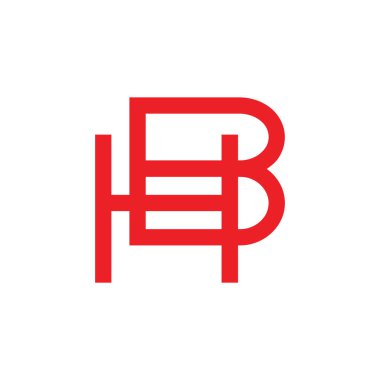 harfler hb basit geometrik logo vektör