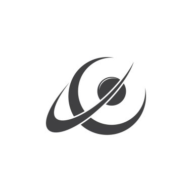 soyut yörünge gezegen düz logosunun vektör