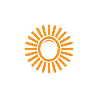 basit güneş ışınları oval şekil basit logo