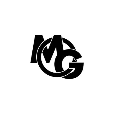 harfler mg basit örtüşen daire logo vektörü
