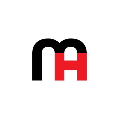 mektup hm basit geometrik çizgi logo vektör