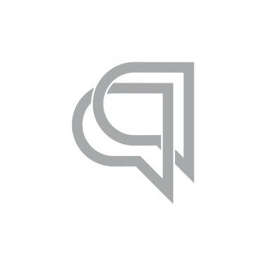 mektup qq bağlı çizgi basit logo vektör