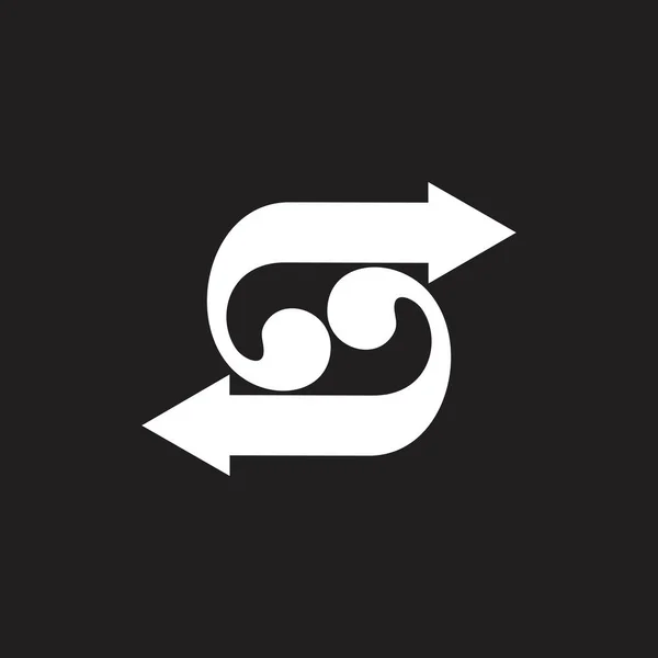 Vektor des Buchstabens s verknüpftes Pfeil-Logo — Stockvektor