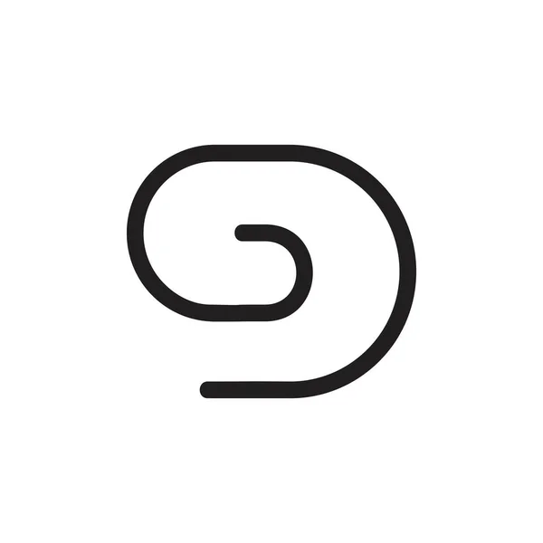 Διάνυσμα γράμματος d χαρτί συνδετήρας λογότυπο — Διανυσματικό Αρχείο
