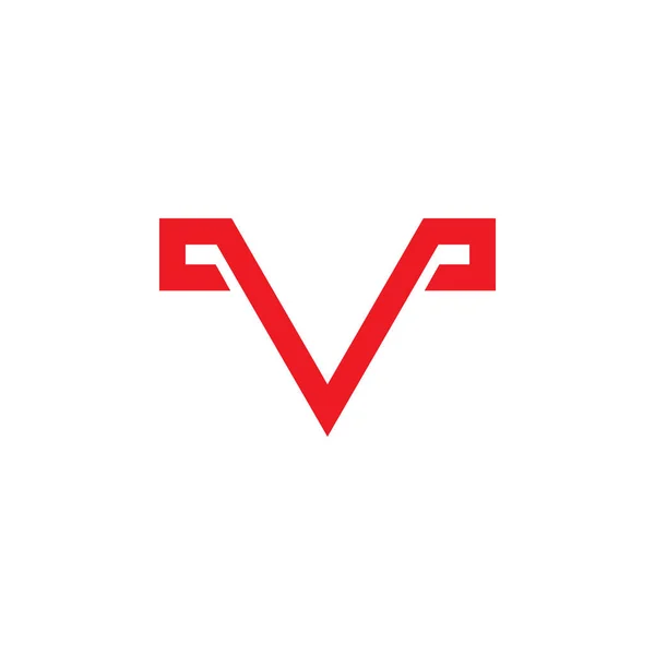 Vetor de letra v linha geométrica logotipo simples — Vetor de Stock