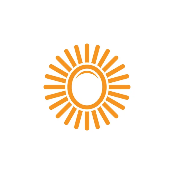 Egyszerű nap sugarai ovális alakú egyszerű logó — Stock Vector