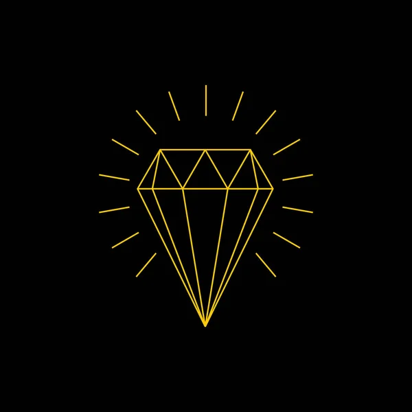 Diament logo połysk wektor zarys — Wektor stockowy