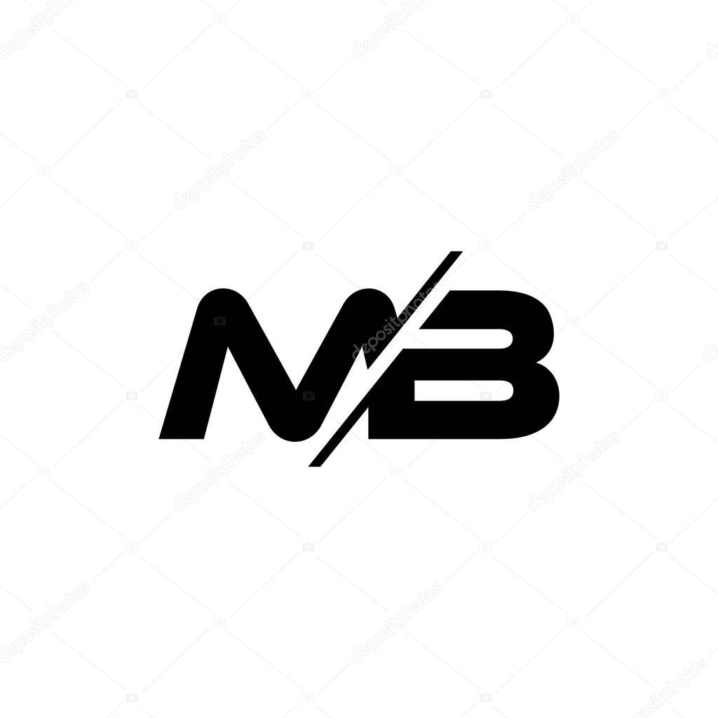 Letters mb slice geometric logo vector