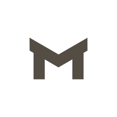 mektup m basit geometrik logo vektör